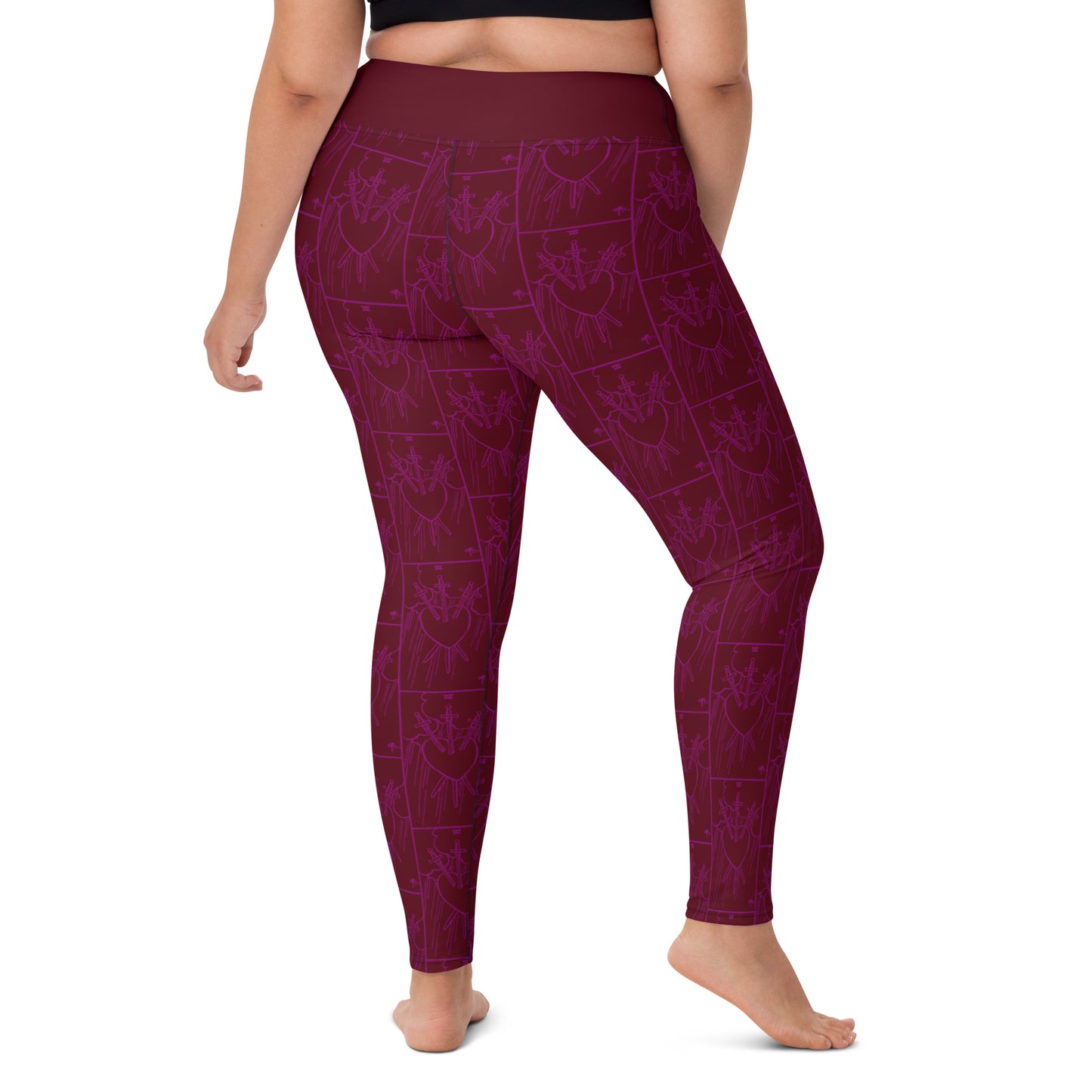 Three of Swords Tarot Card Yoga Leggings