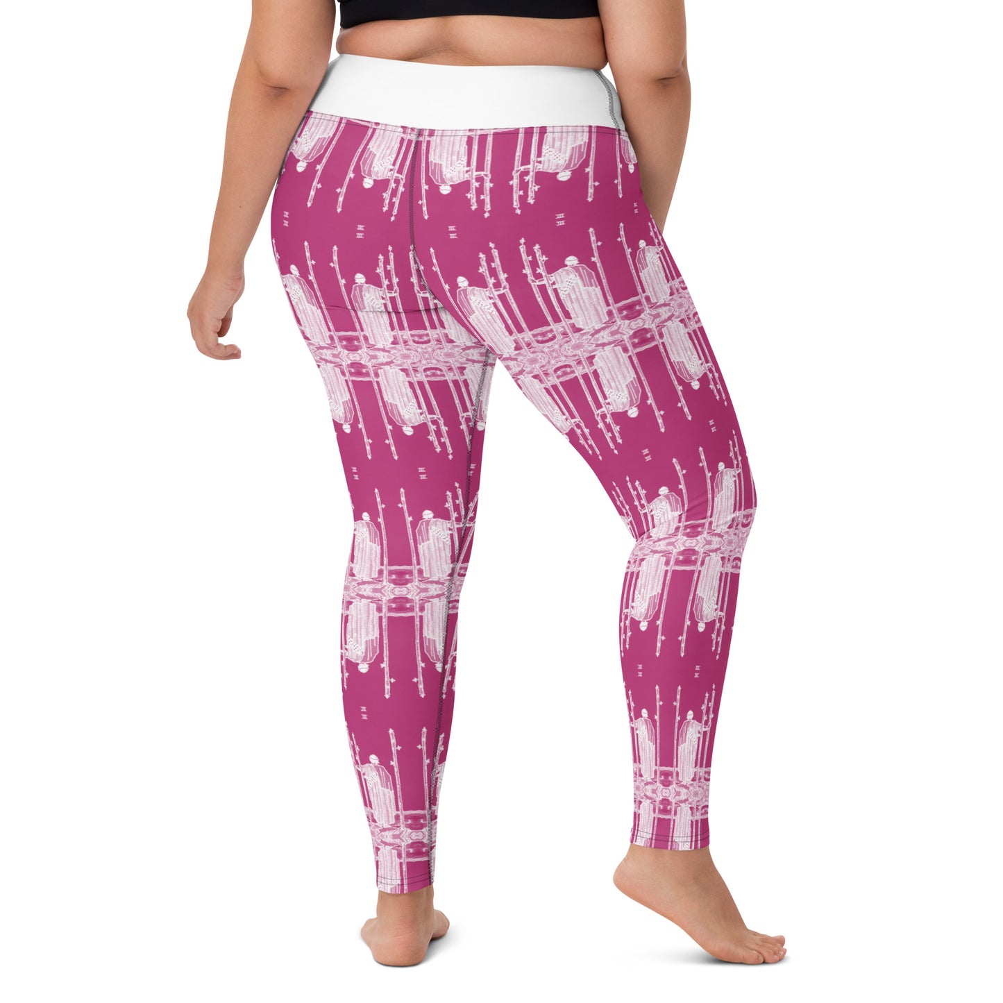 Original Three of Wands Tarot Card Leggings - White