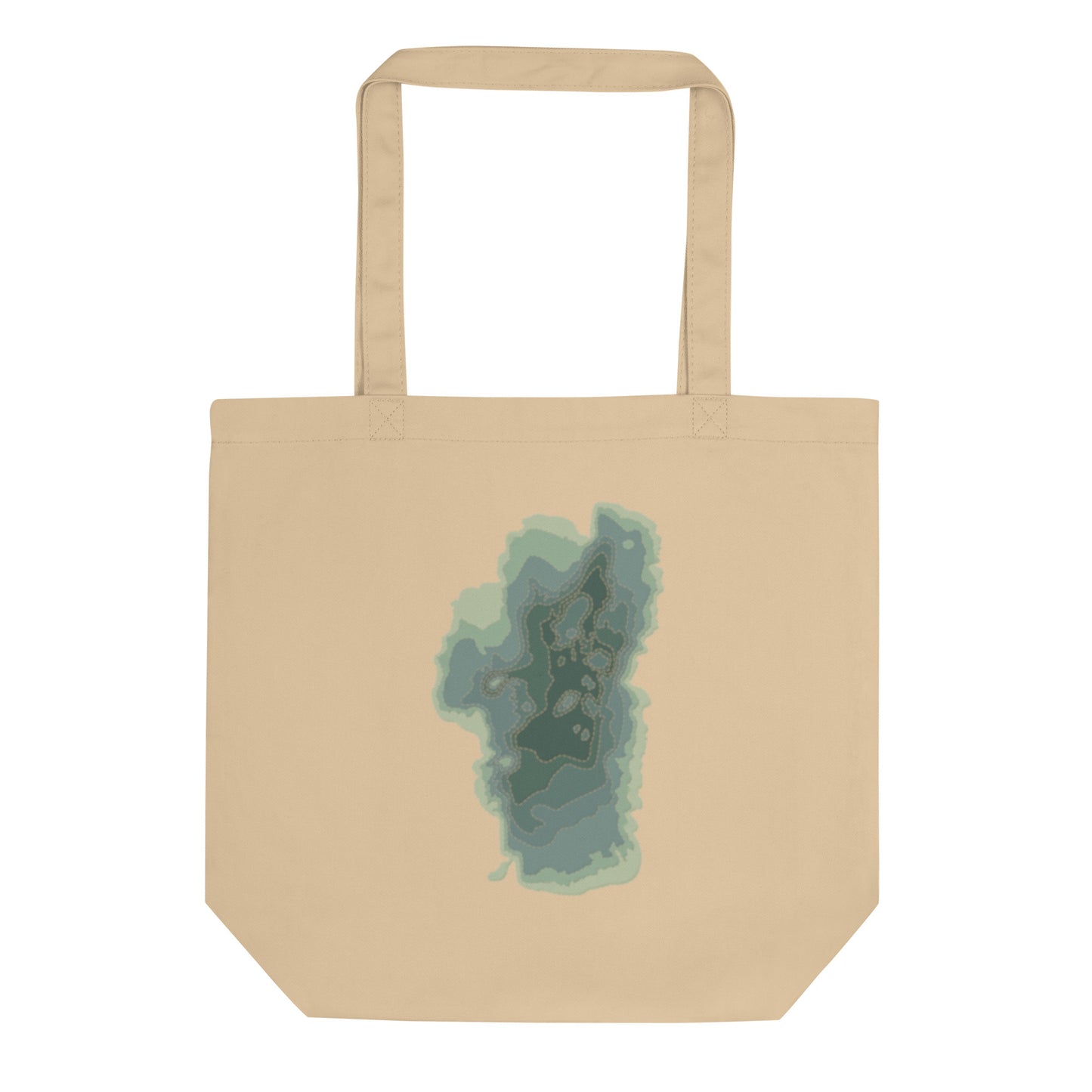Green Tahoe Depth Map Tote Bag