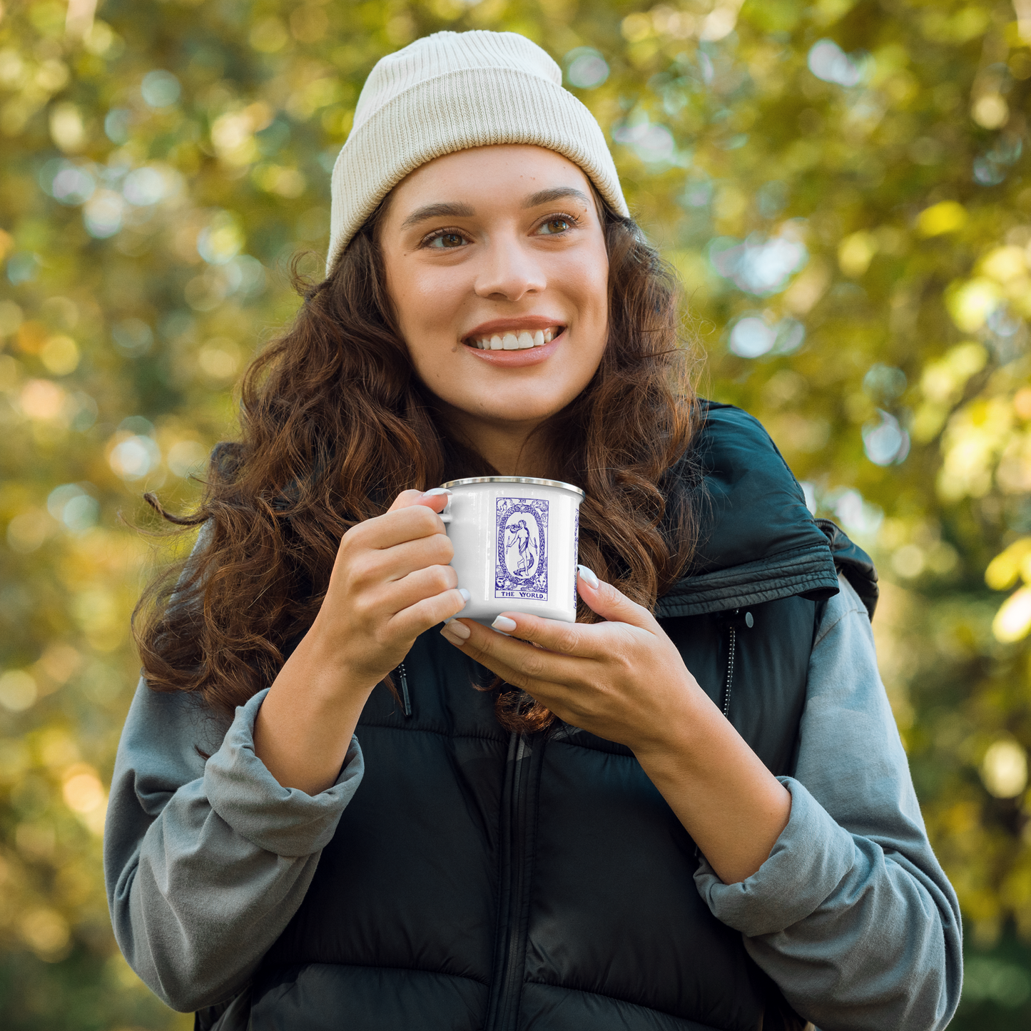 The World Tarot Card Camping Mug
