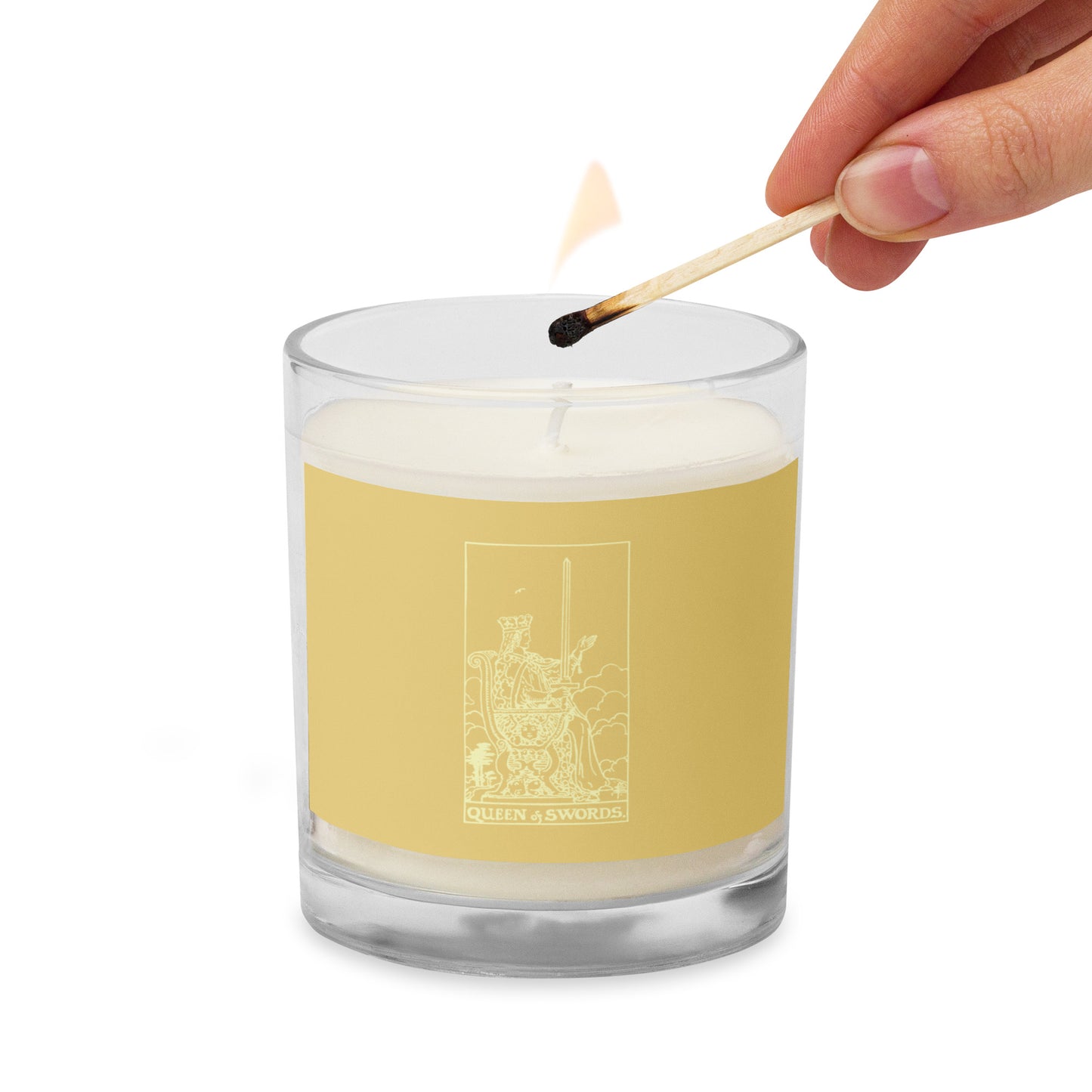 The Queen of Swords Card Scentless Soy Candle