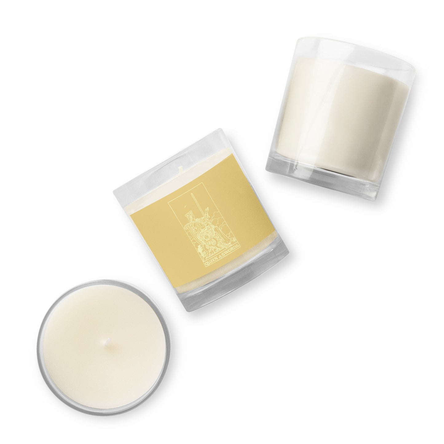 The Queen of Swords Card Scentless Soy Candle