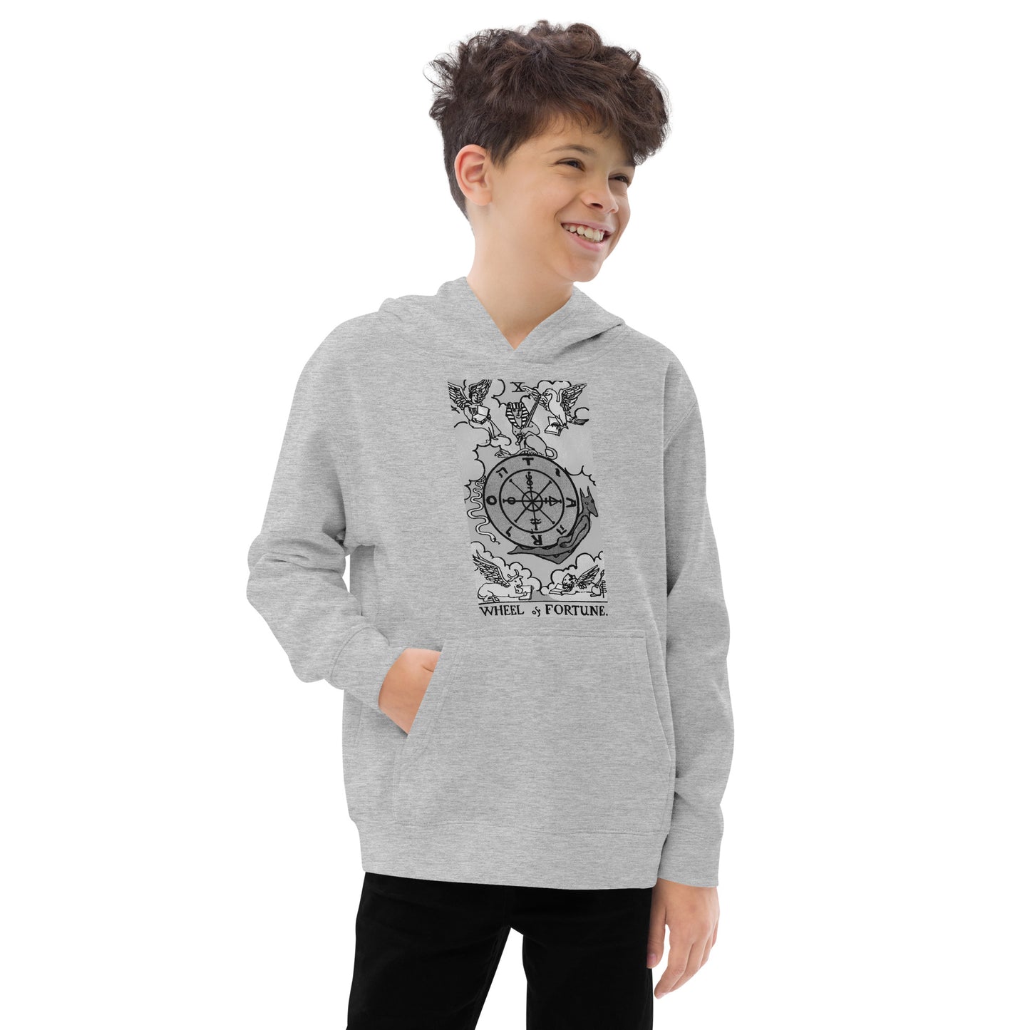 Wheel of Fortune Tarot Card Hoodie for Kids