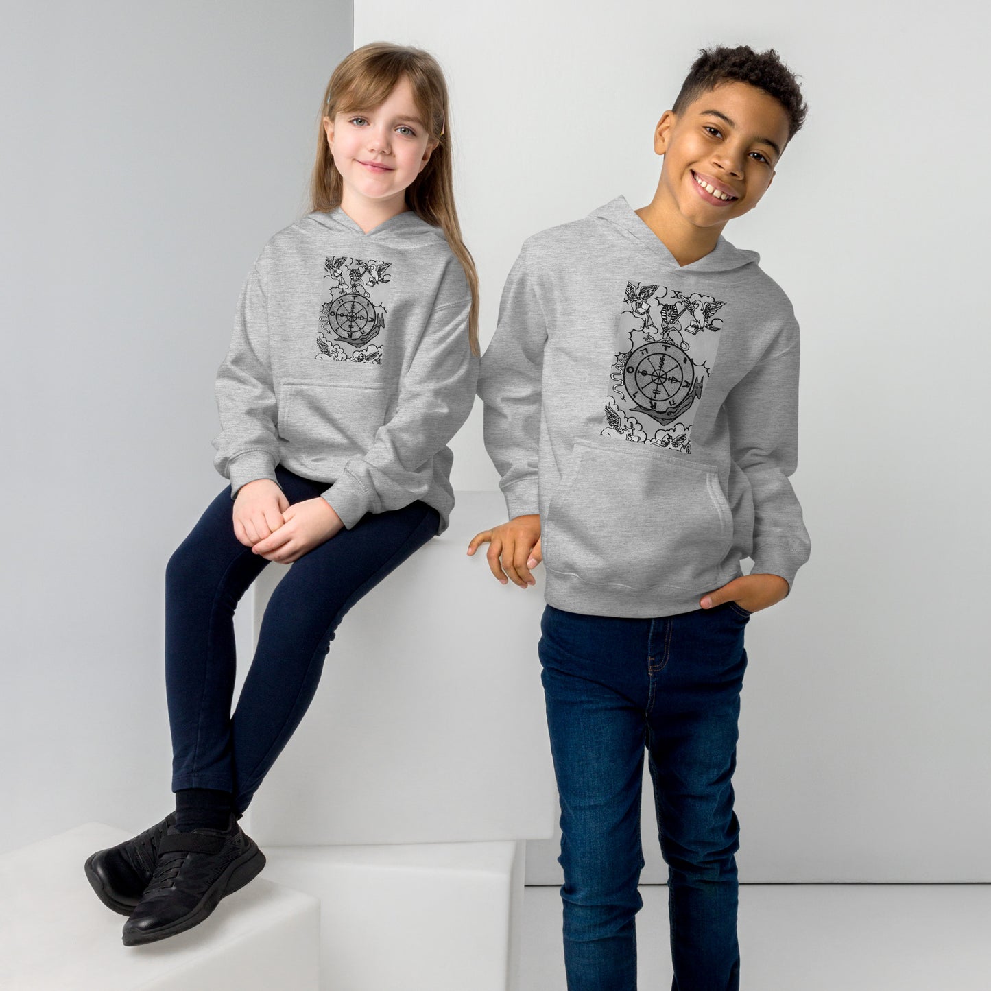 Wheel of Fortune Tarot Card Hoodie for Kids