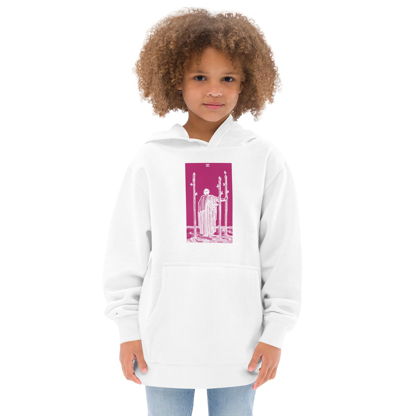 Three of Wands Tarot Card Hoodie for Kids