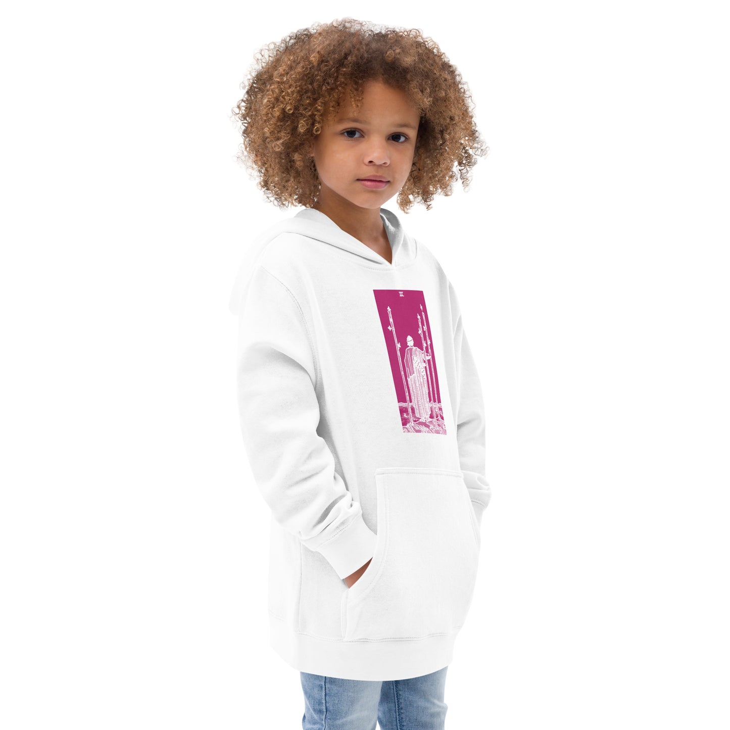 Three of Wands Tarot Card Hoodie for Kids