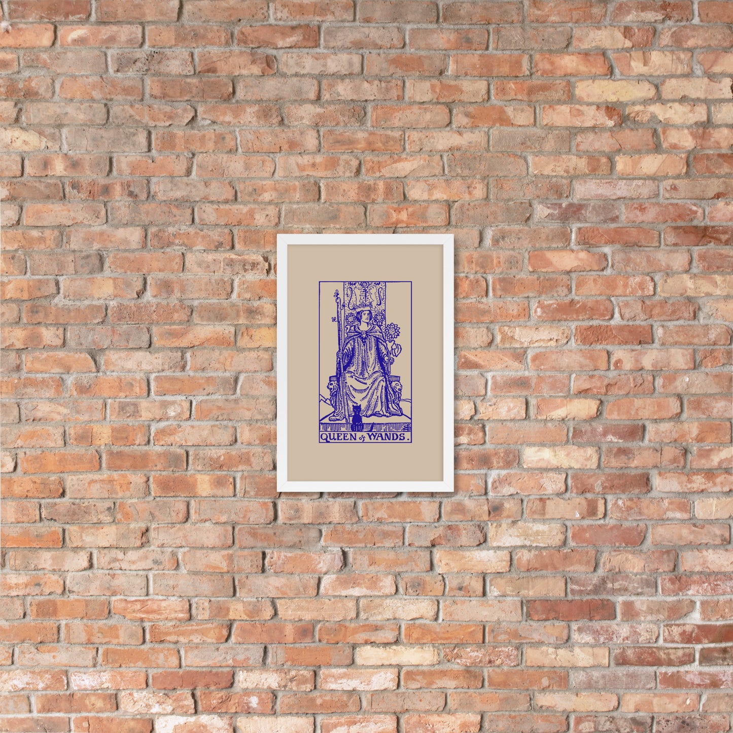 Queen of Wands Tarot Card, Framed