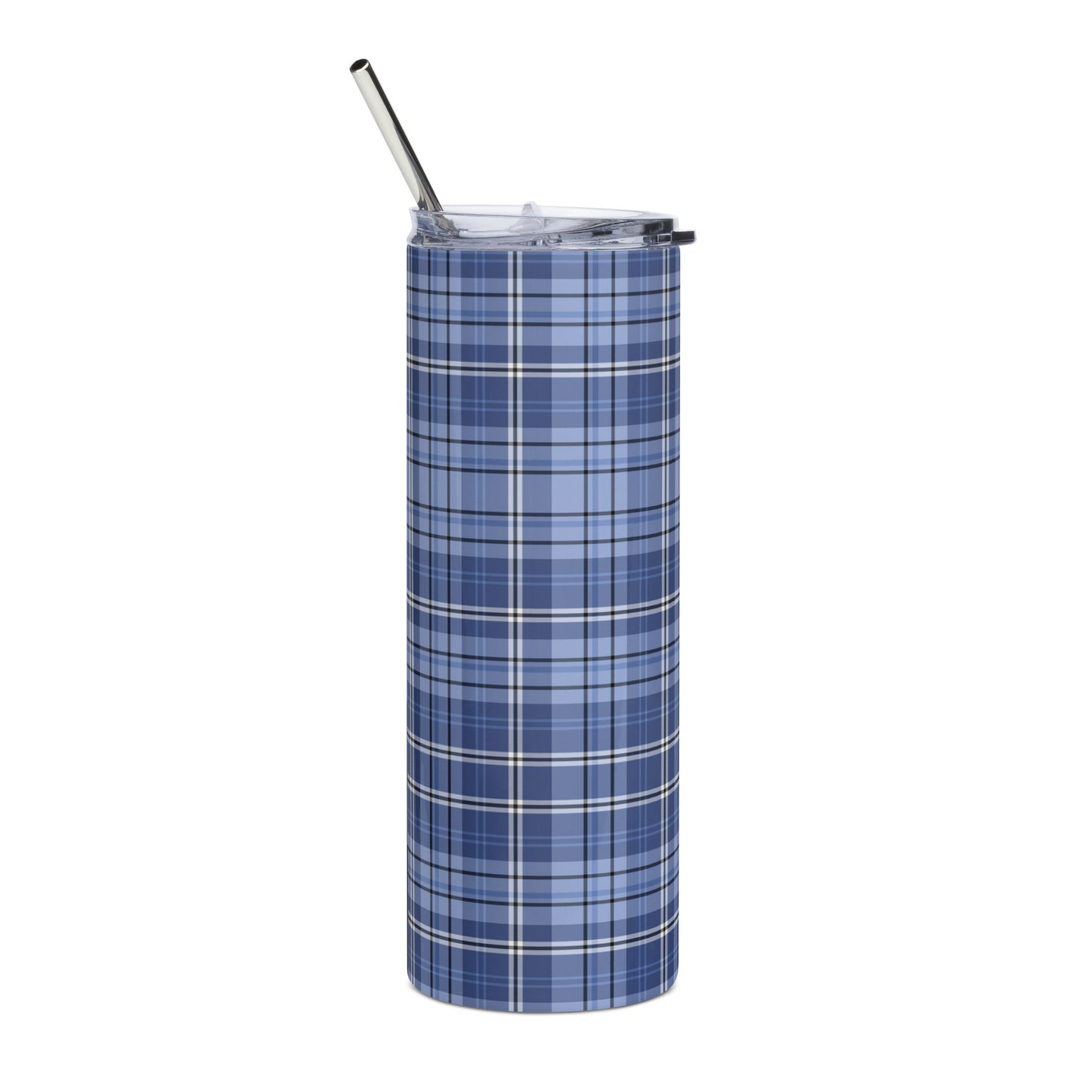 Blue Plaid 20 oz Insulated Tumbler