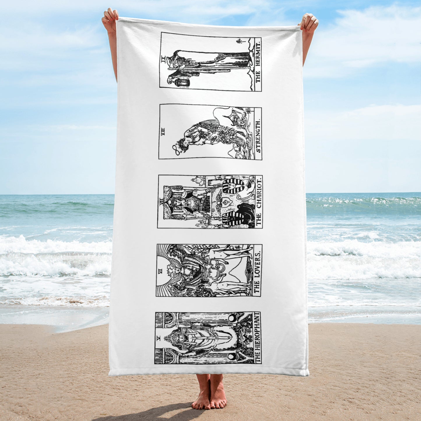 Tarot Cards V-IX Beach Towel