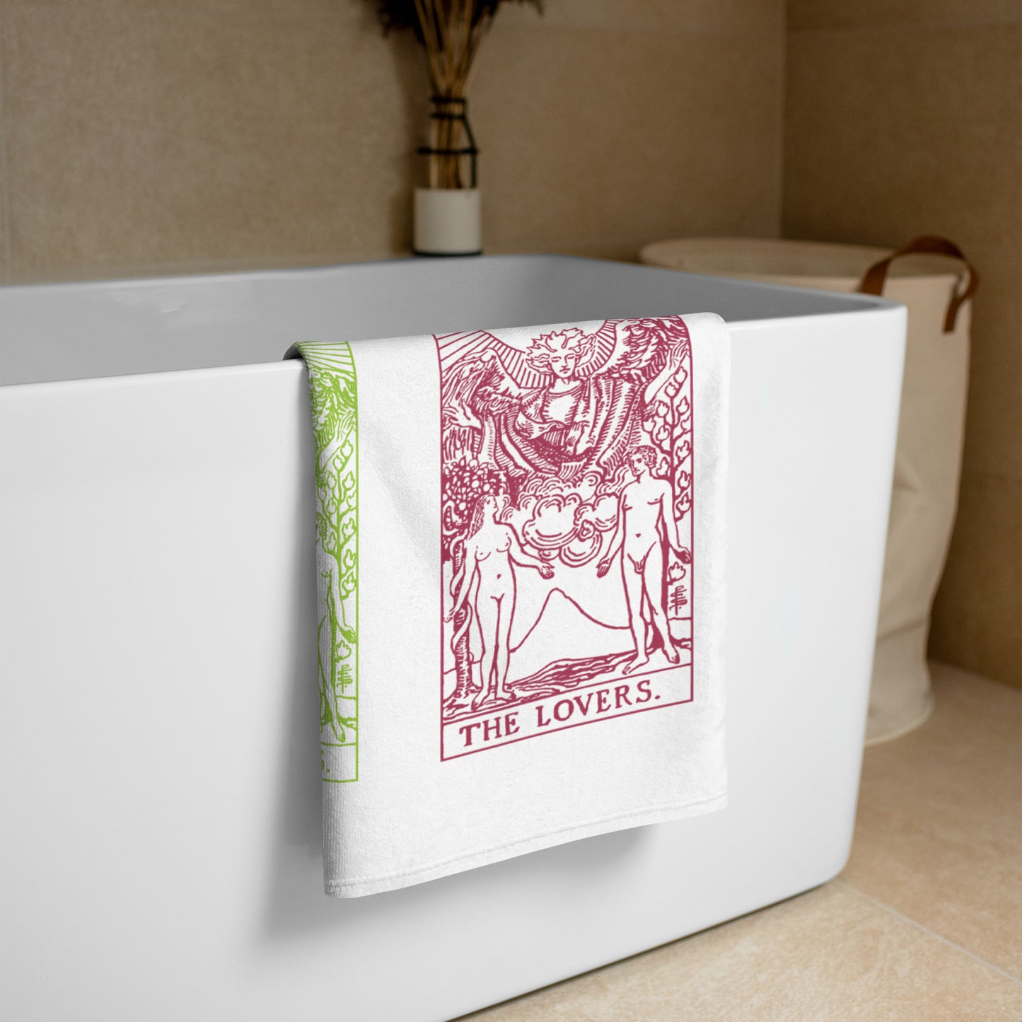 The Lovers Tarot Card Beach Towel