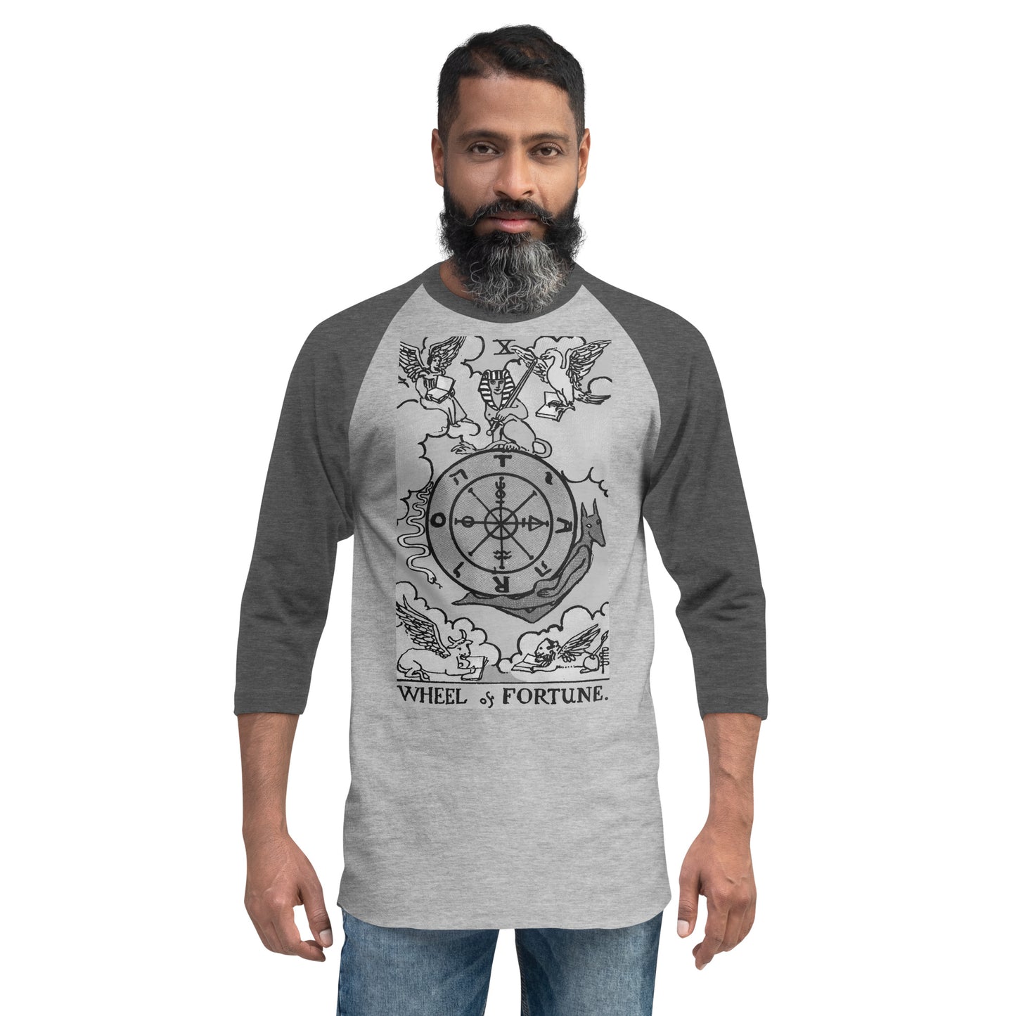 Wheel of Fortune Tarot Card Raglan Tee