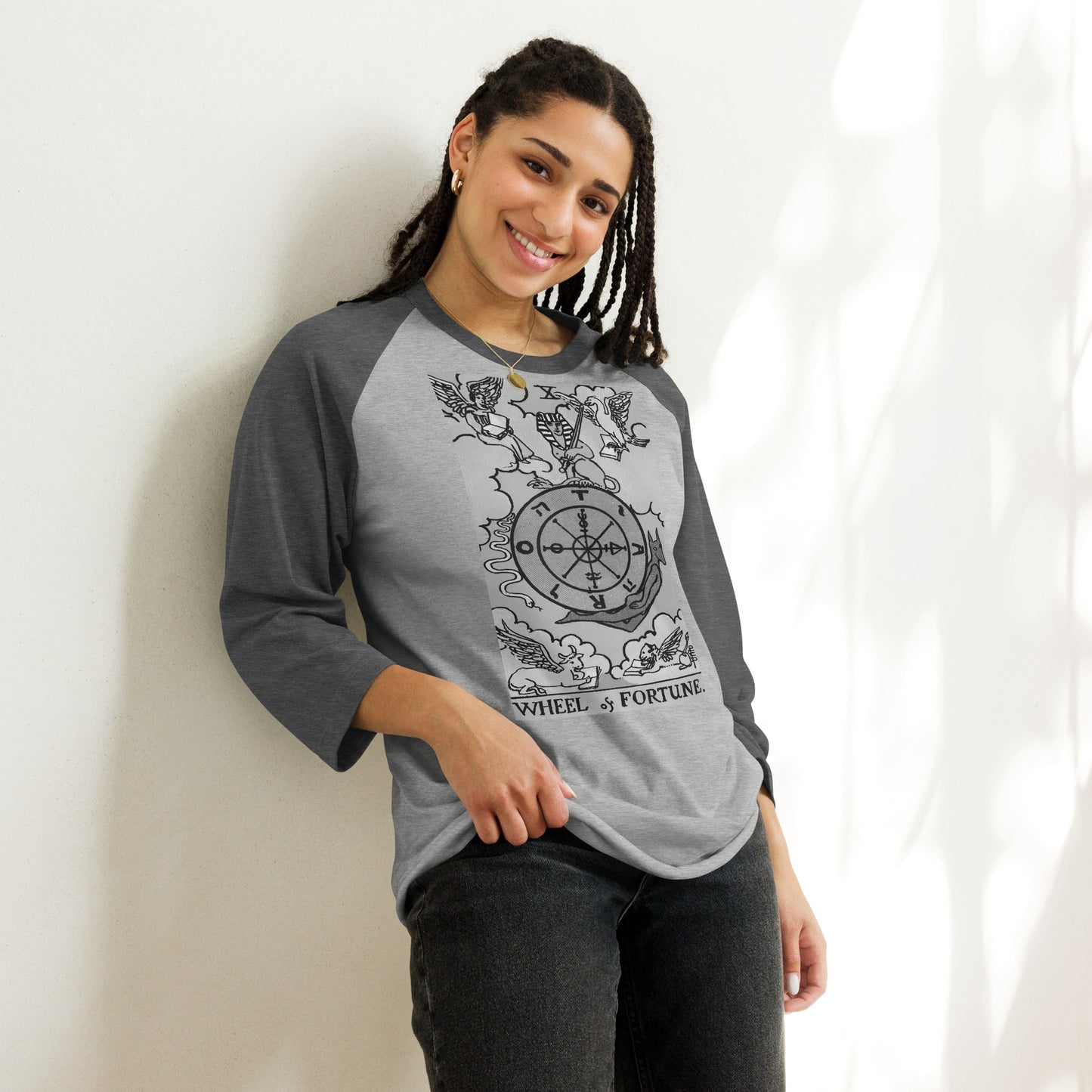 Wheel of Fortune Tarot Card Raglan Tee