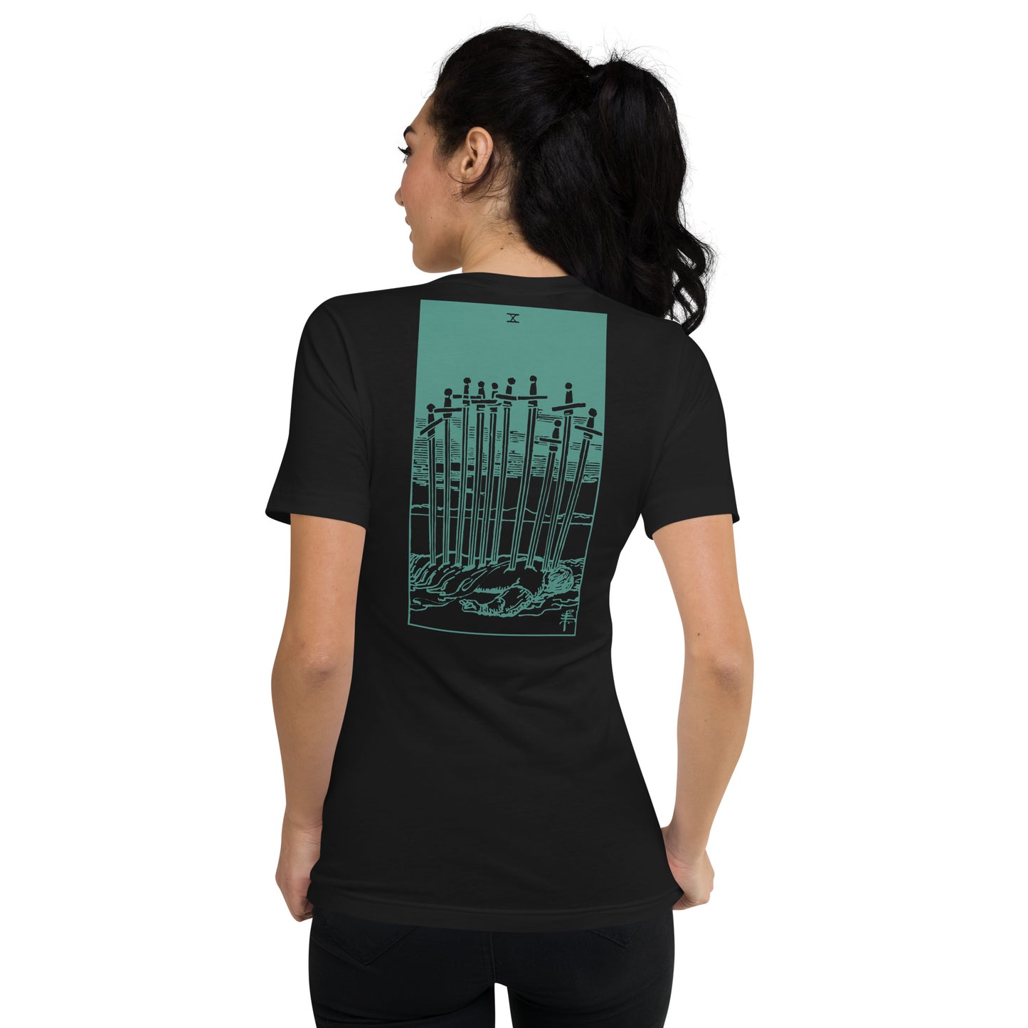 Ten of Swords Tarot Card V-Neck Tee
