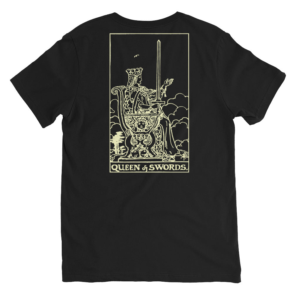 Queen of Swords Tarot Card V-Neck Tee