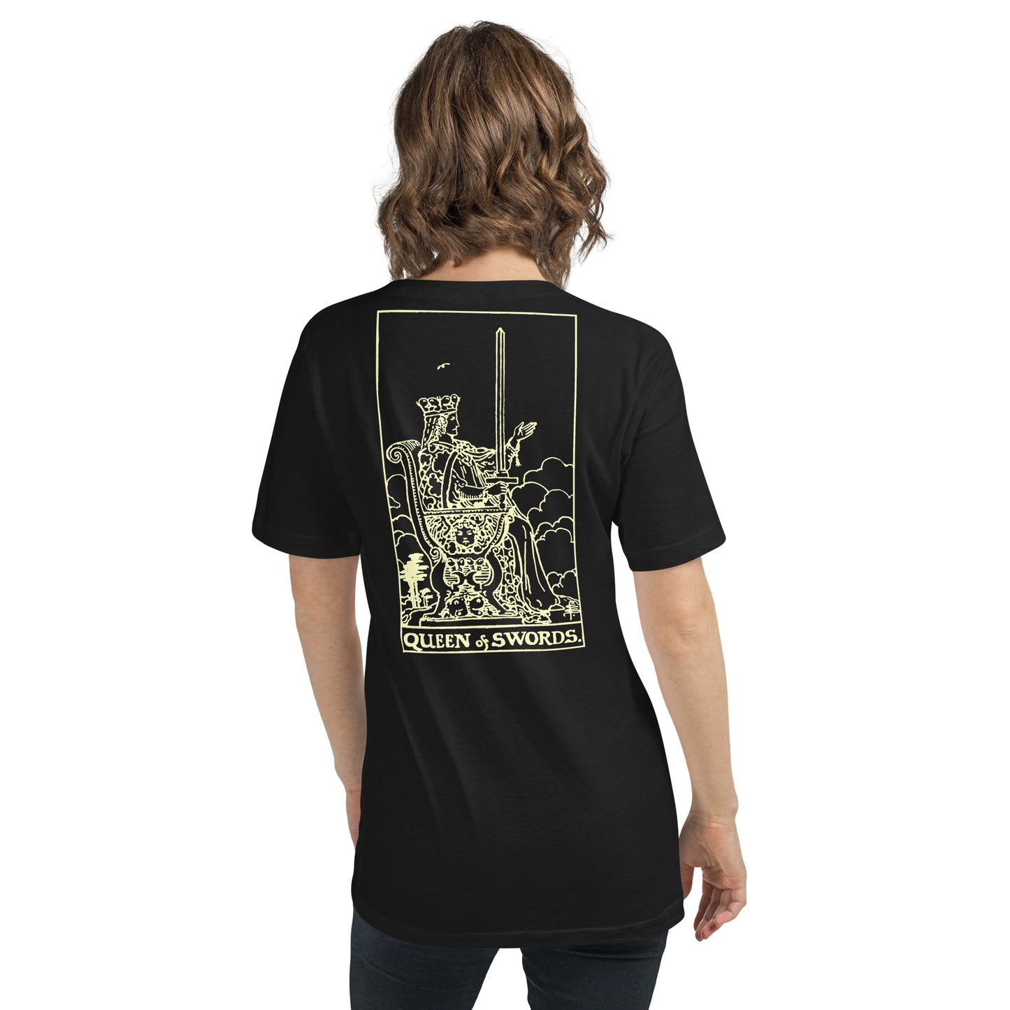 Queen of Swords Tarot Card V-Neck Tee