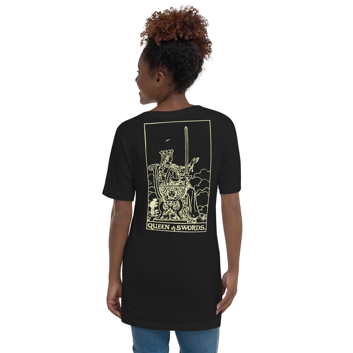 Queen of Swords Tarot Card V-Neck Tee