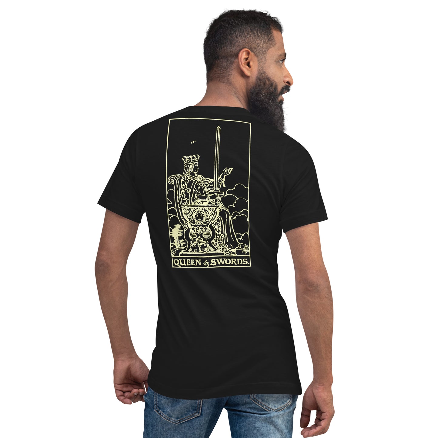 Queen of Swords Tarot Card V-Neck Tee