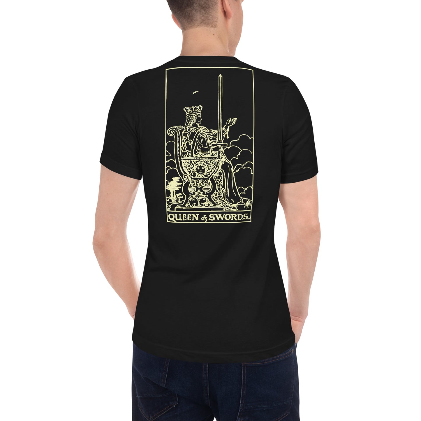 Queen of Swords Tarot Card V-Neck Tee
