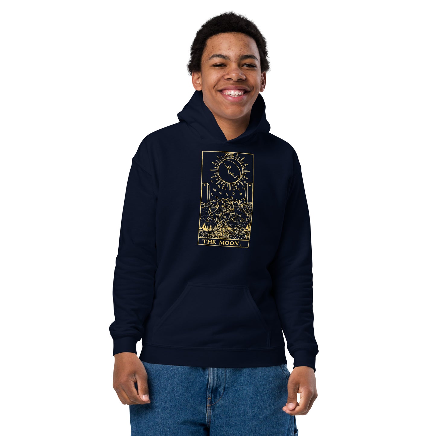 The Moon Tarot Card Hoodie for Kids