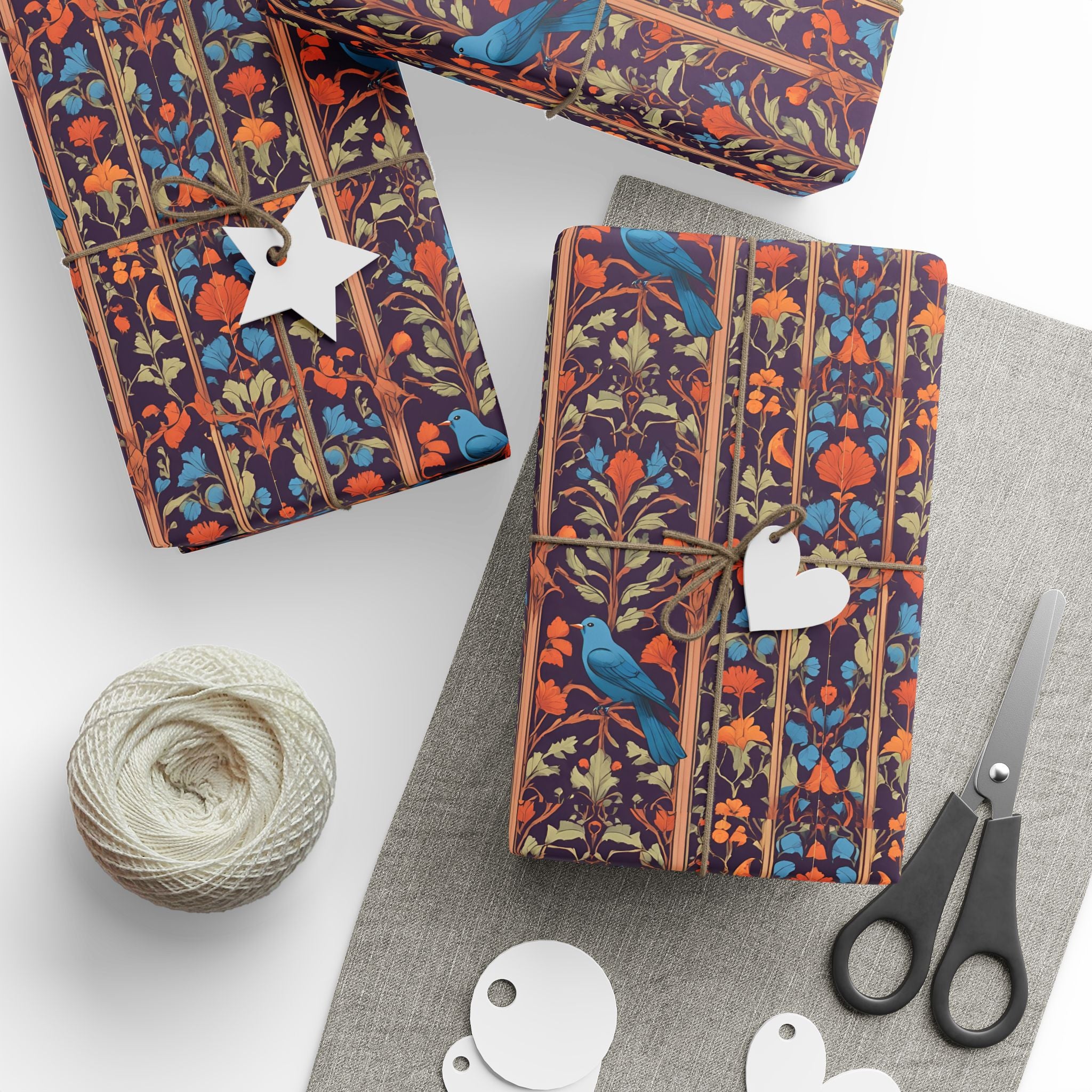 Blue Birds & Branches Gift Wrap