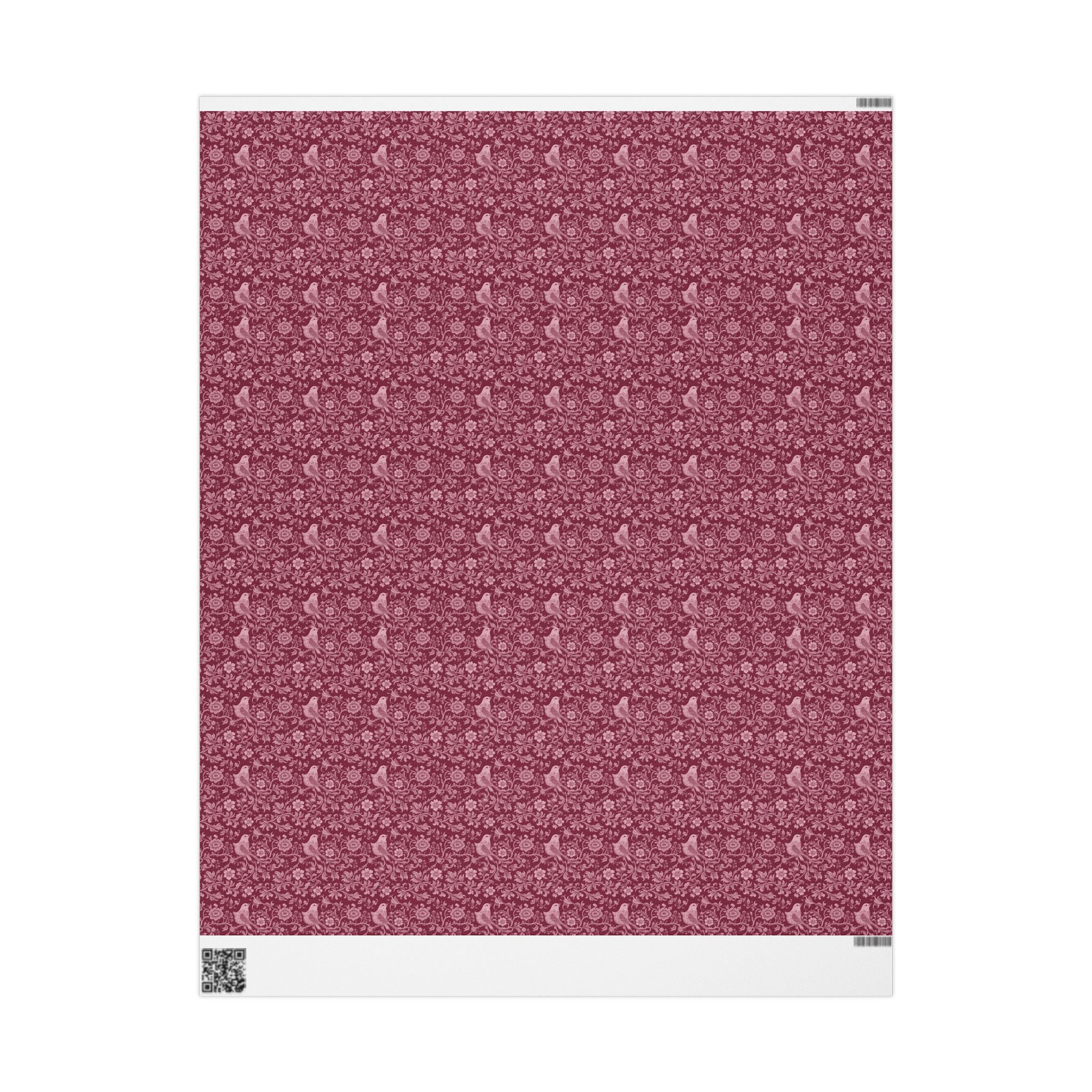 Ruby Toned Rococo Vines Gift Wrap