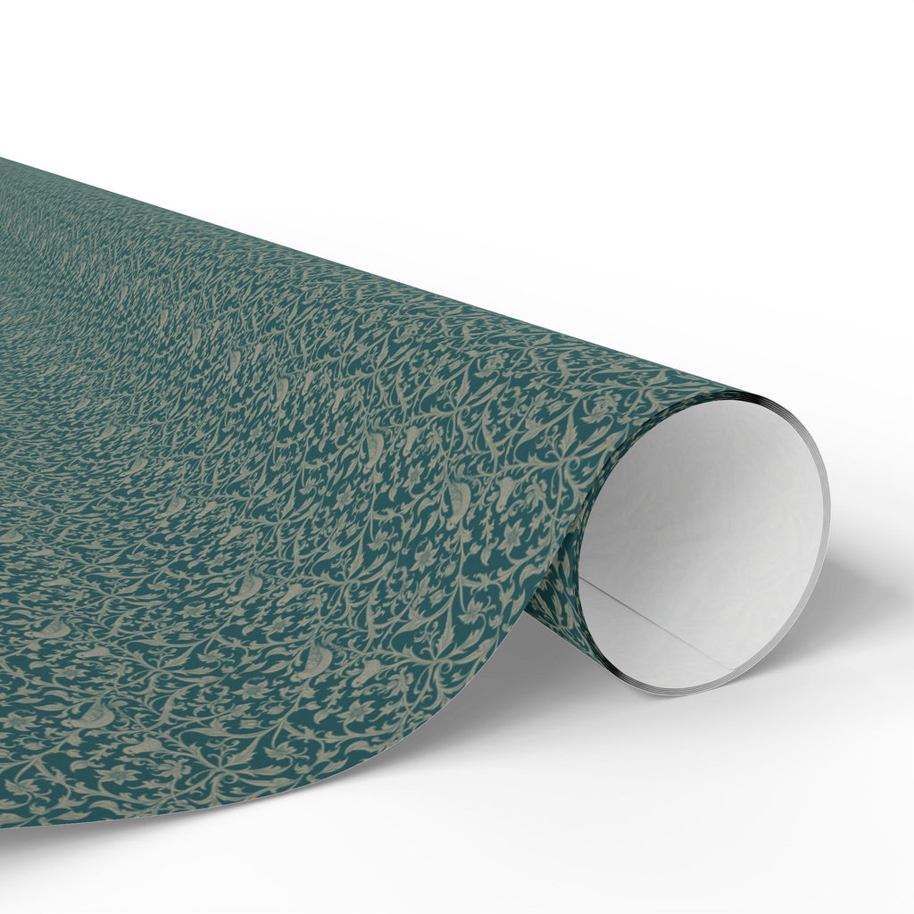 Little Teal Birds on Rococo Vines