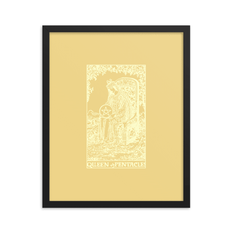 Queen of Pentacles Tarot Card, Framed 16x20 Print