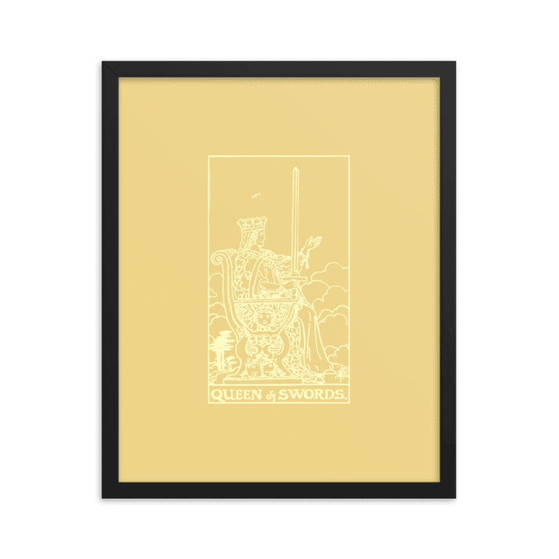 Queen of Swords Tarot Card, Framed 16x20 Print
