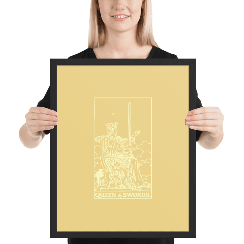Queen of Swords Tarot Card, Framed 16x20 Print