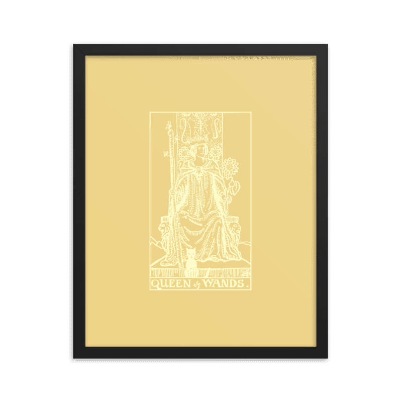 Queen of Wands Tarot Card, Framed 16x20 Print