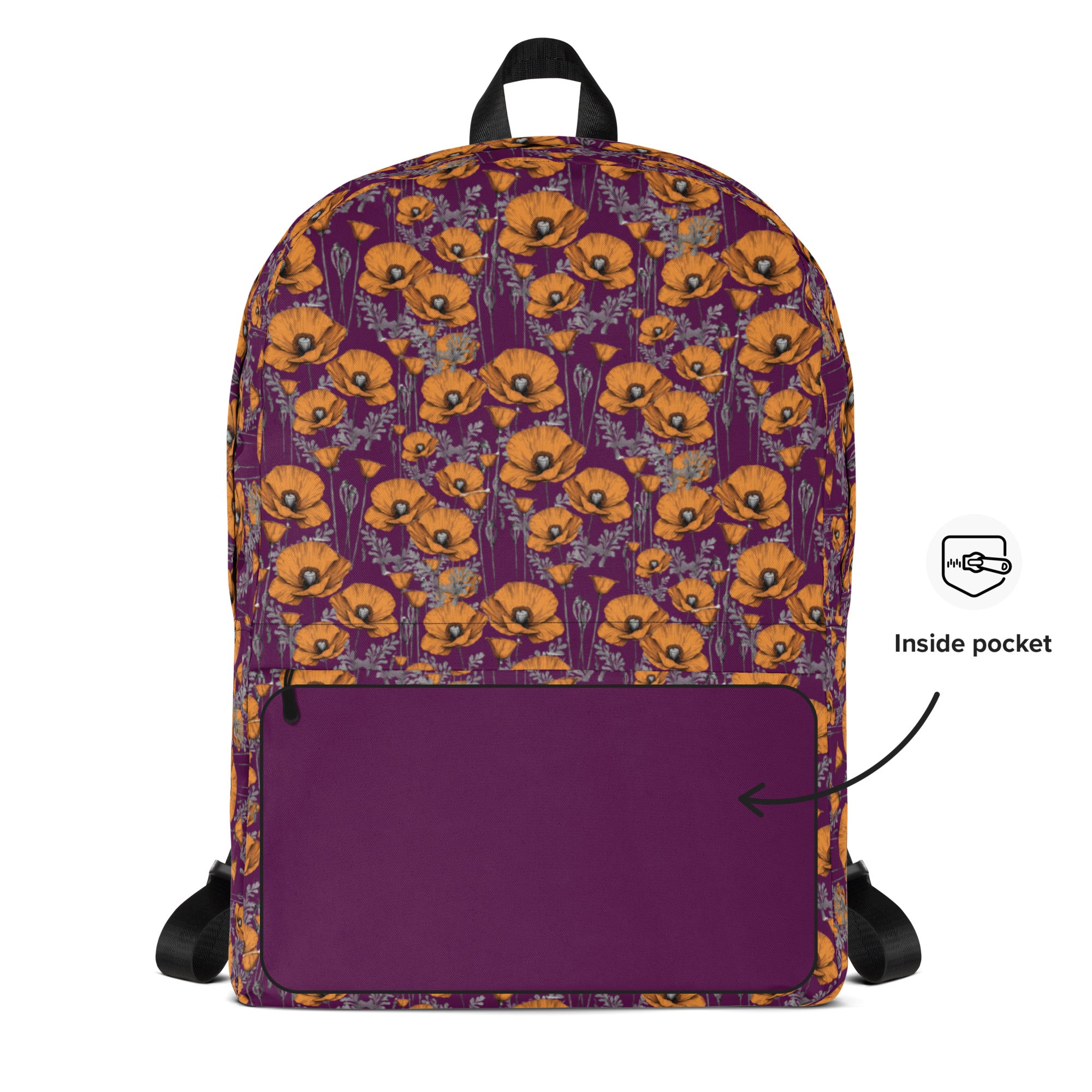 California Poppies Backpack for Kids in Purple