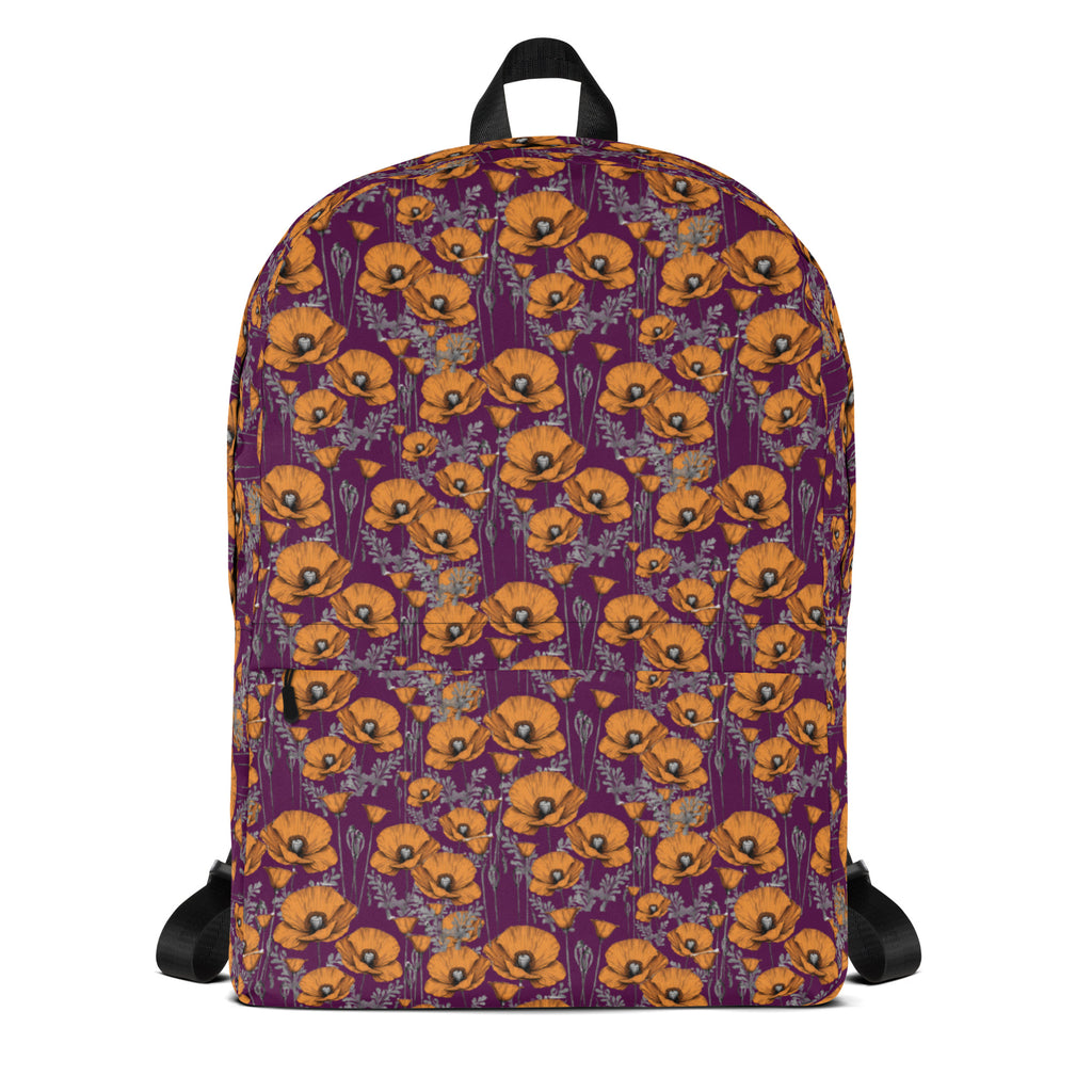 California Poppies Backpack for Kids in Purple