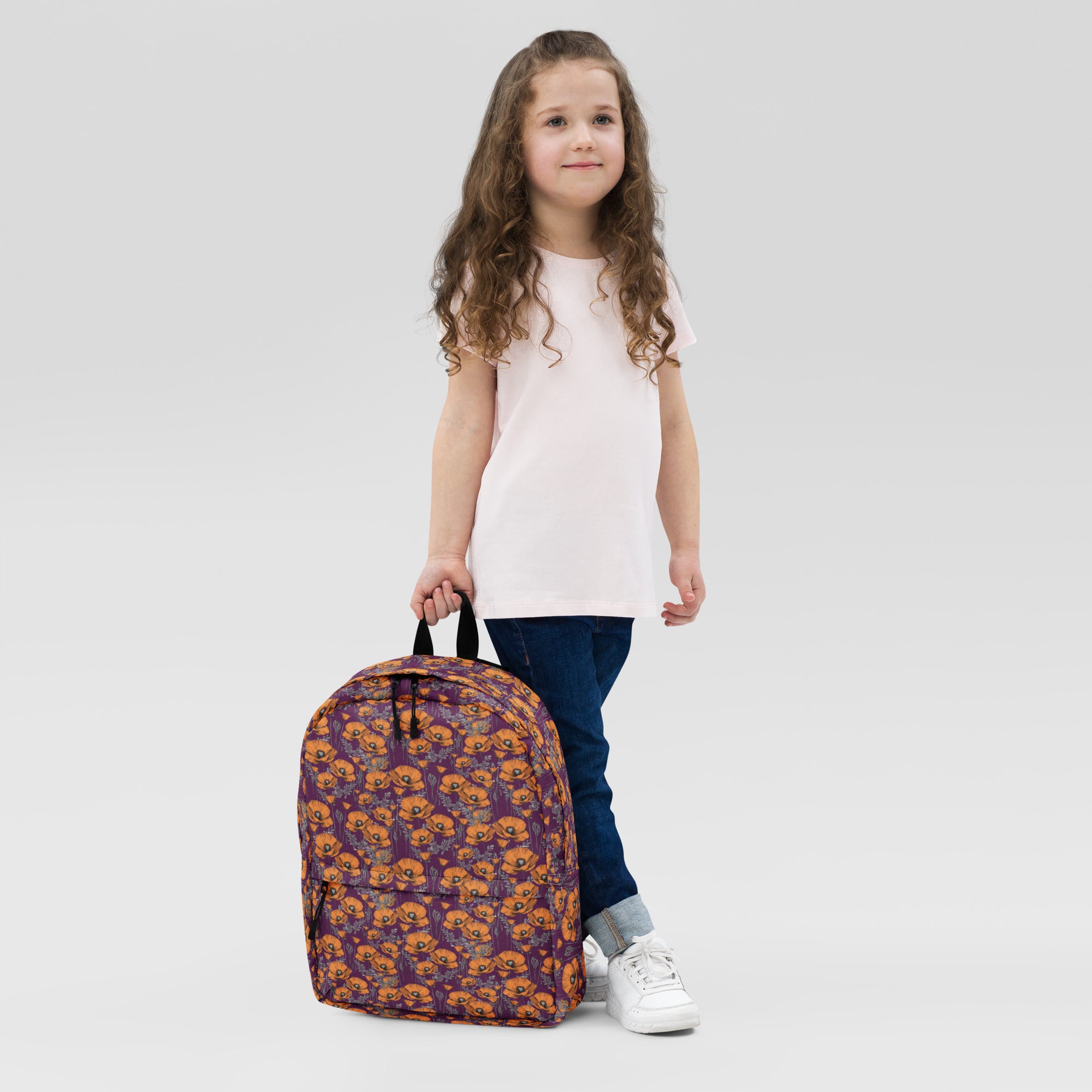 California Poppies Backpack for Kids in Purple
