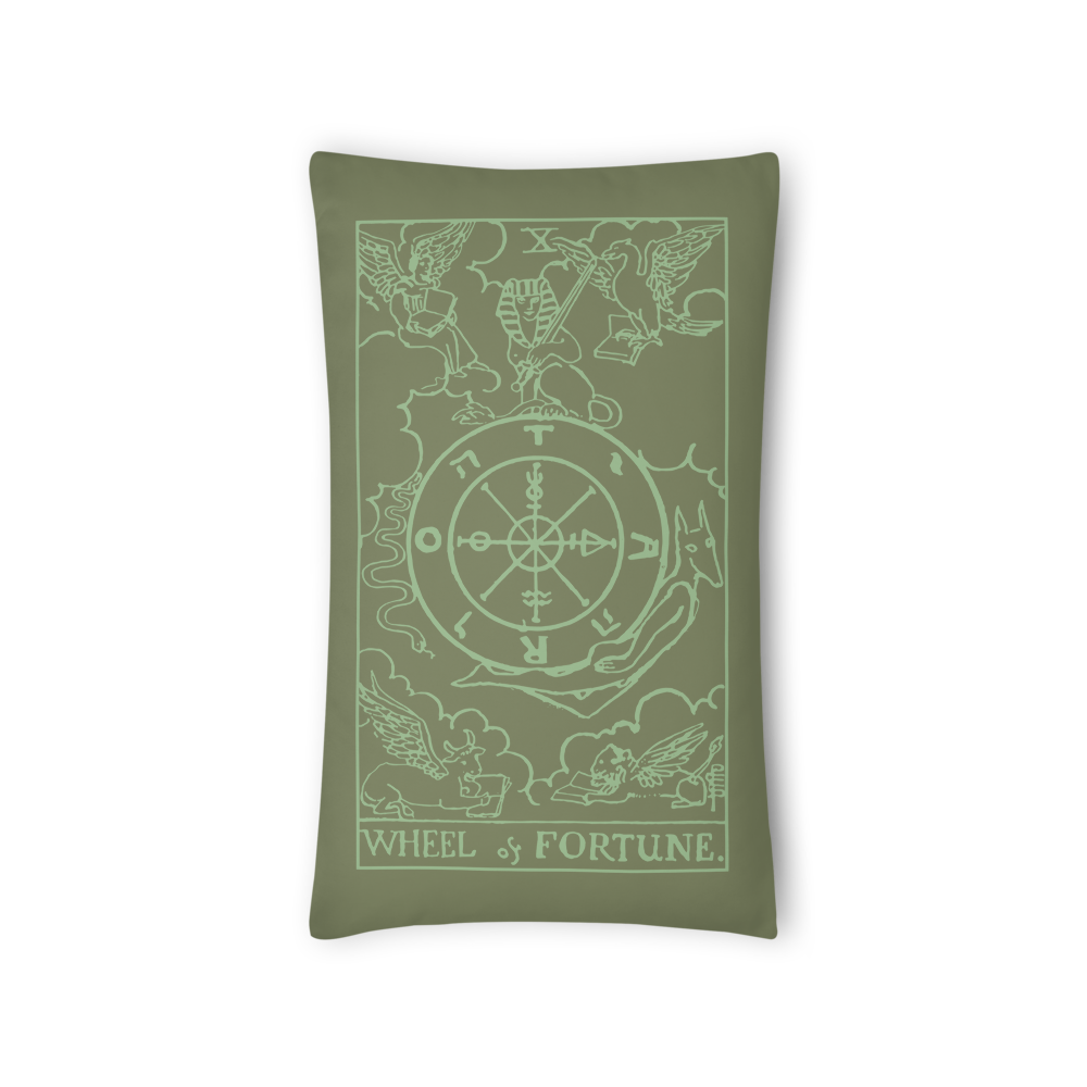 The Wheel of Fortune Tarot Card Throw Pillow