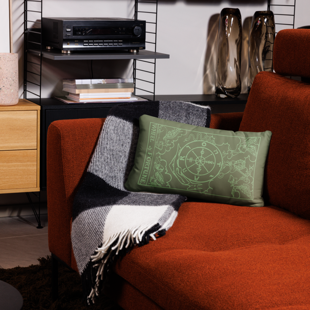 The Wheel of Fortune Tarot Card Throw Pillow