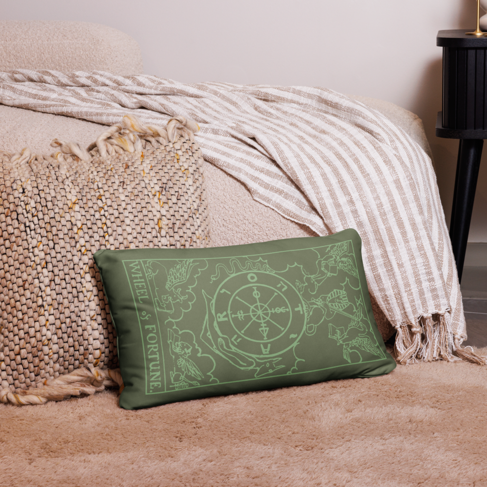 The Wheel of Fortune Tarot Card Throw Pillow