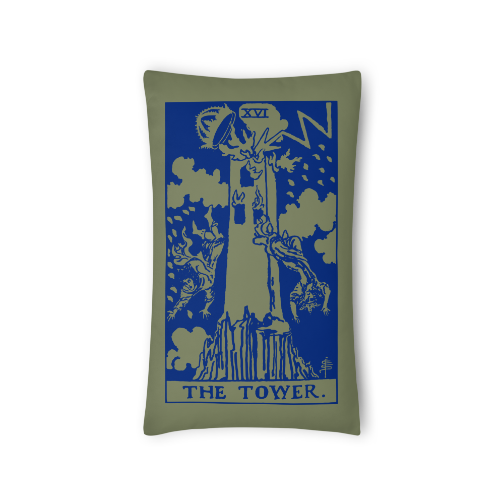 The Tower Tarot Card Throw Pillow