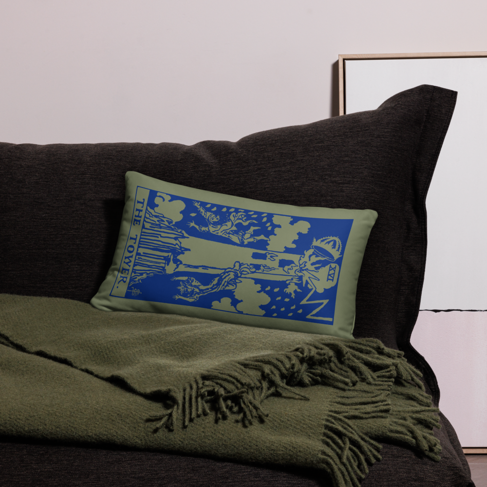 The Tower Tarot Card Throw Pillow