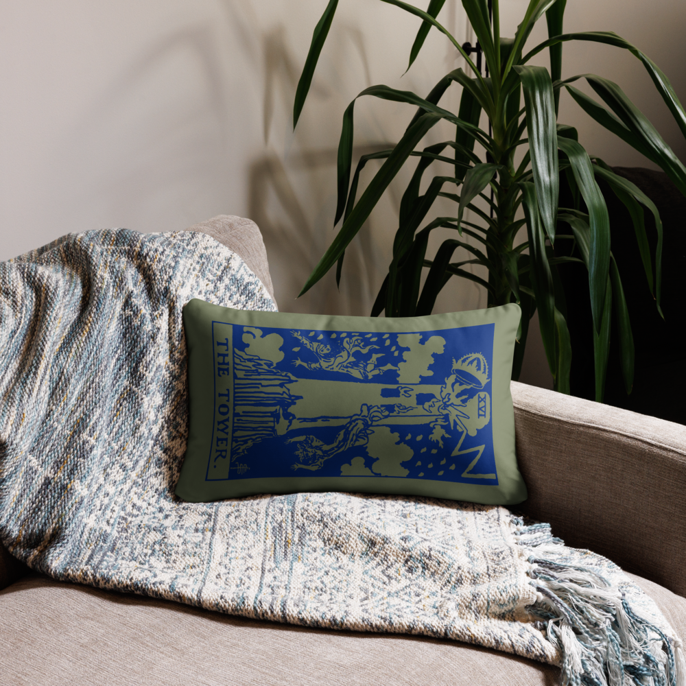 The Tower Tarot Card Throw Pillow