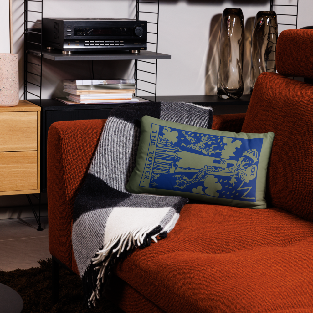 The Tower Tarot Card Throw Pillow