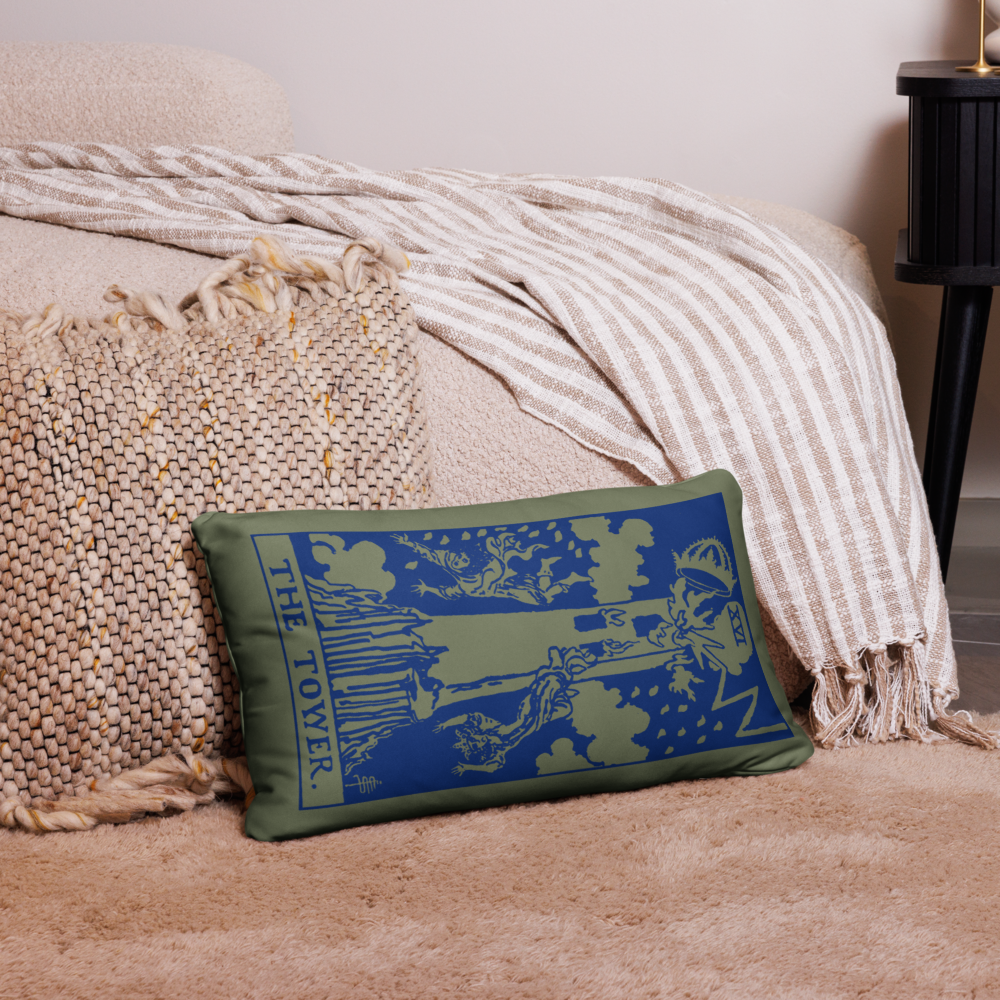 The Tower Tarot Card Throw Pillow