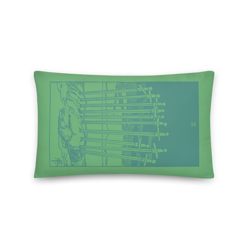 Ten of Swords Tarot Card Throw Pillow