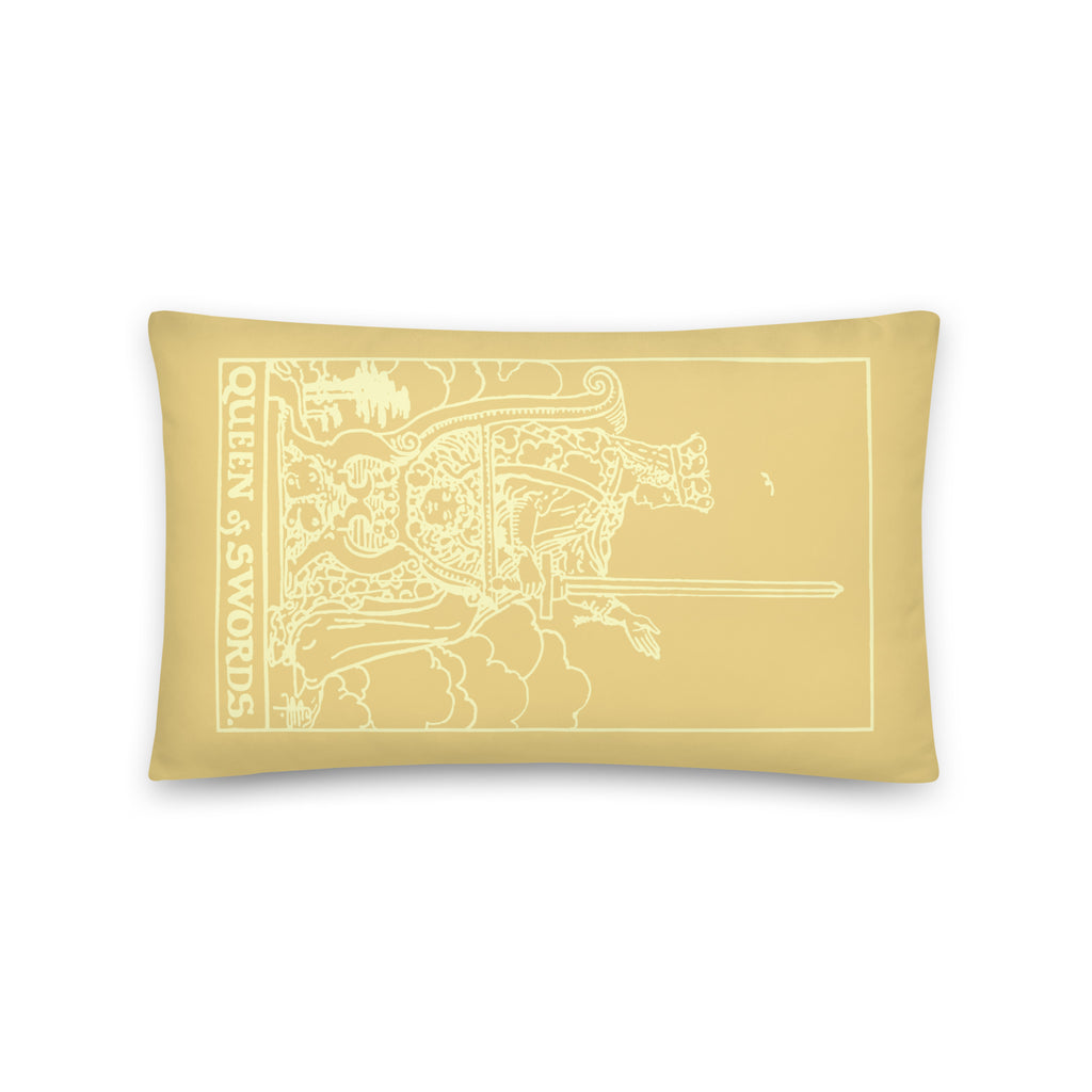 Queen of Swords Tarot Card Throw Pillow