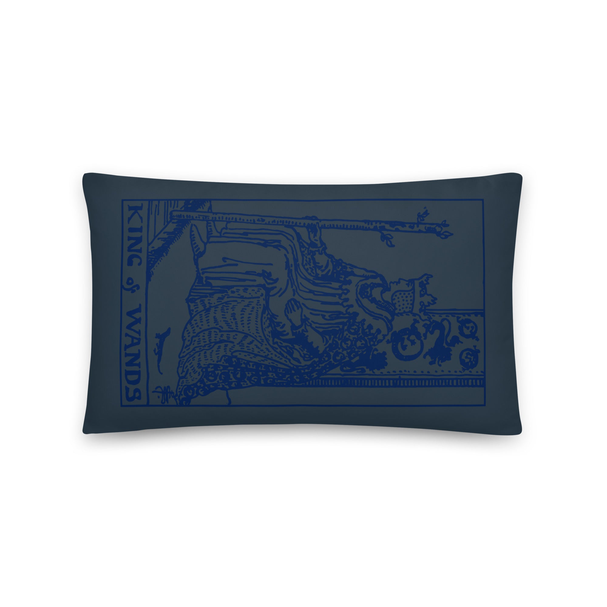 King of Wands Tarot Card Throw Pillow