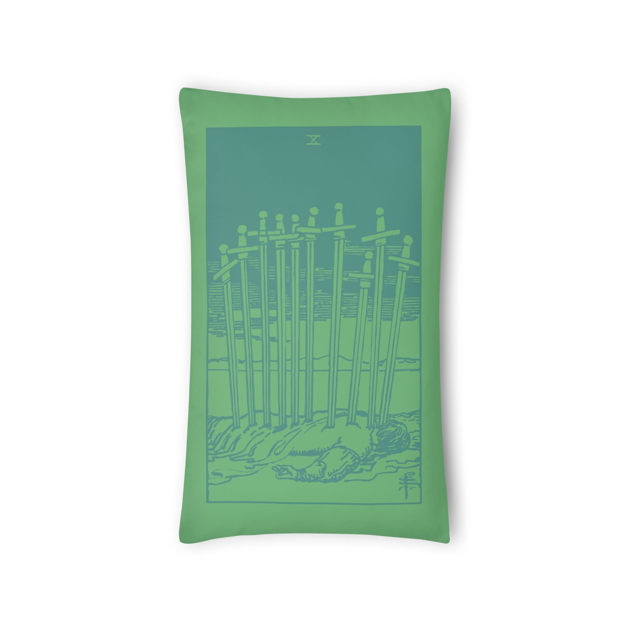 Ten of Swords Tarot Card Throw Pillow