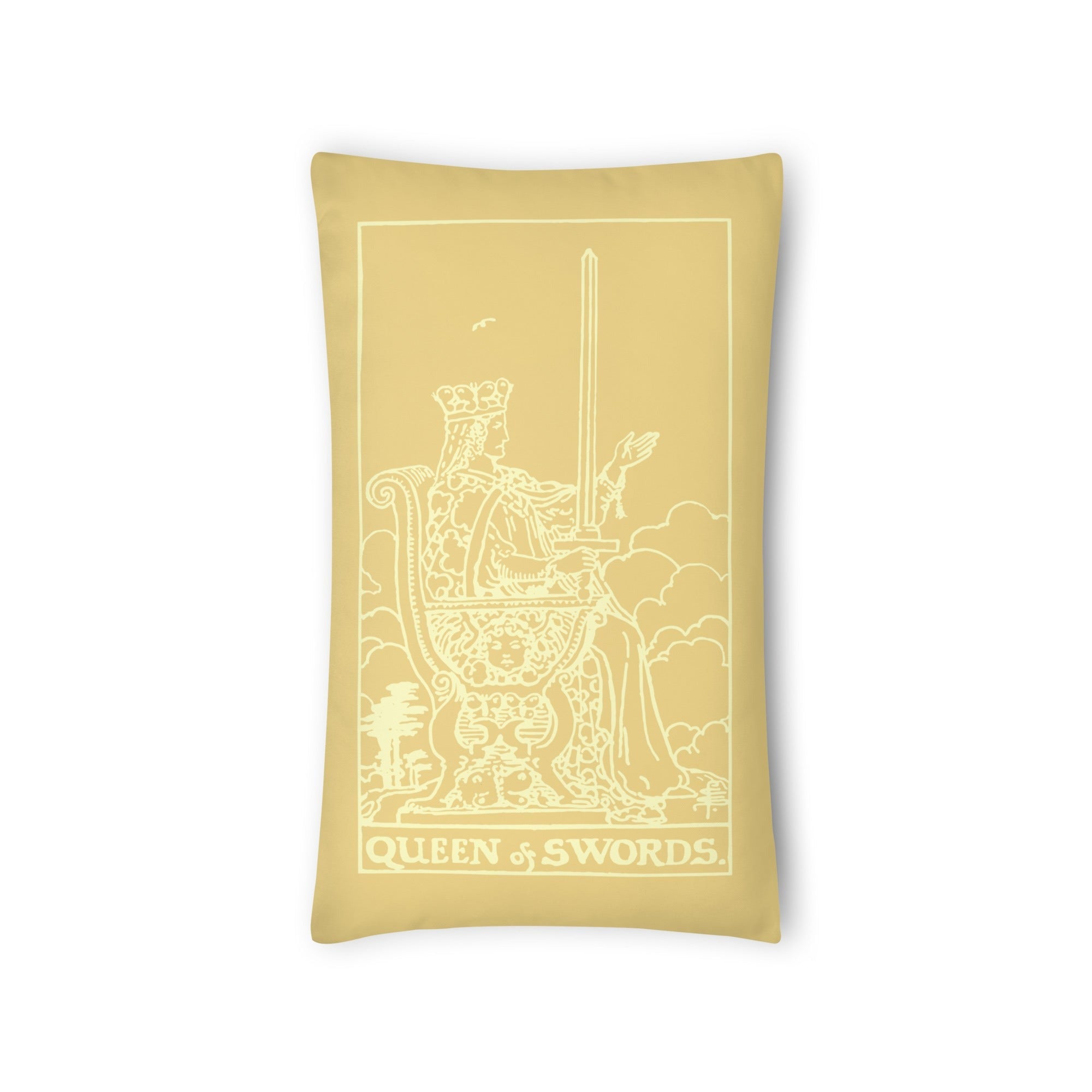 Queen of Swords Tarot Card Throw Pillow