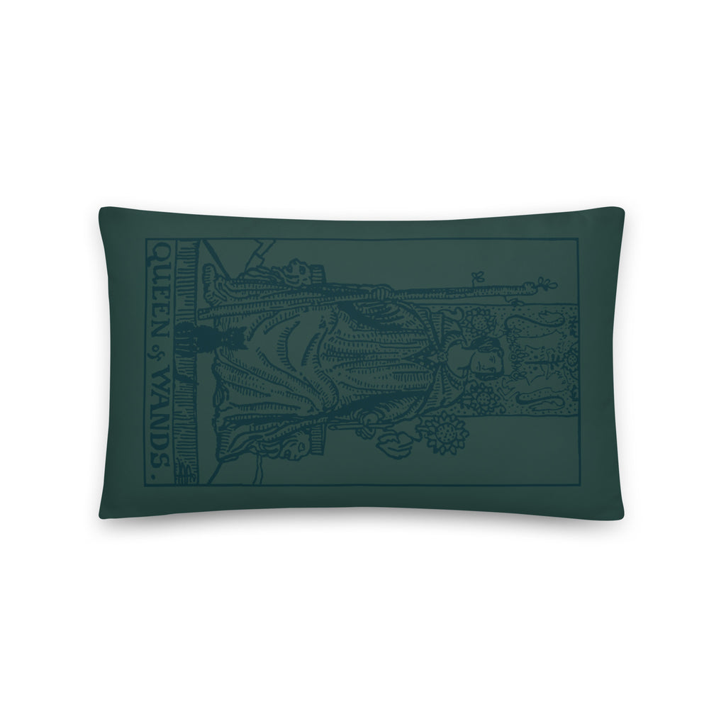 Queen of Wands Card Throw Pillow
