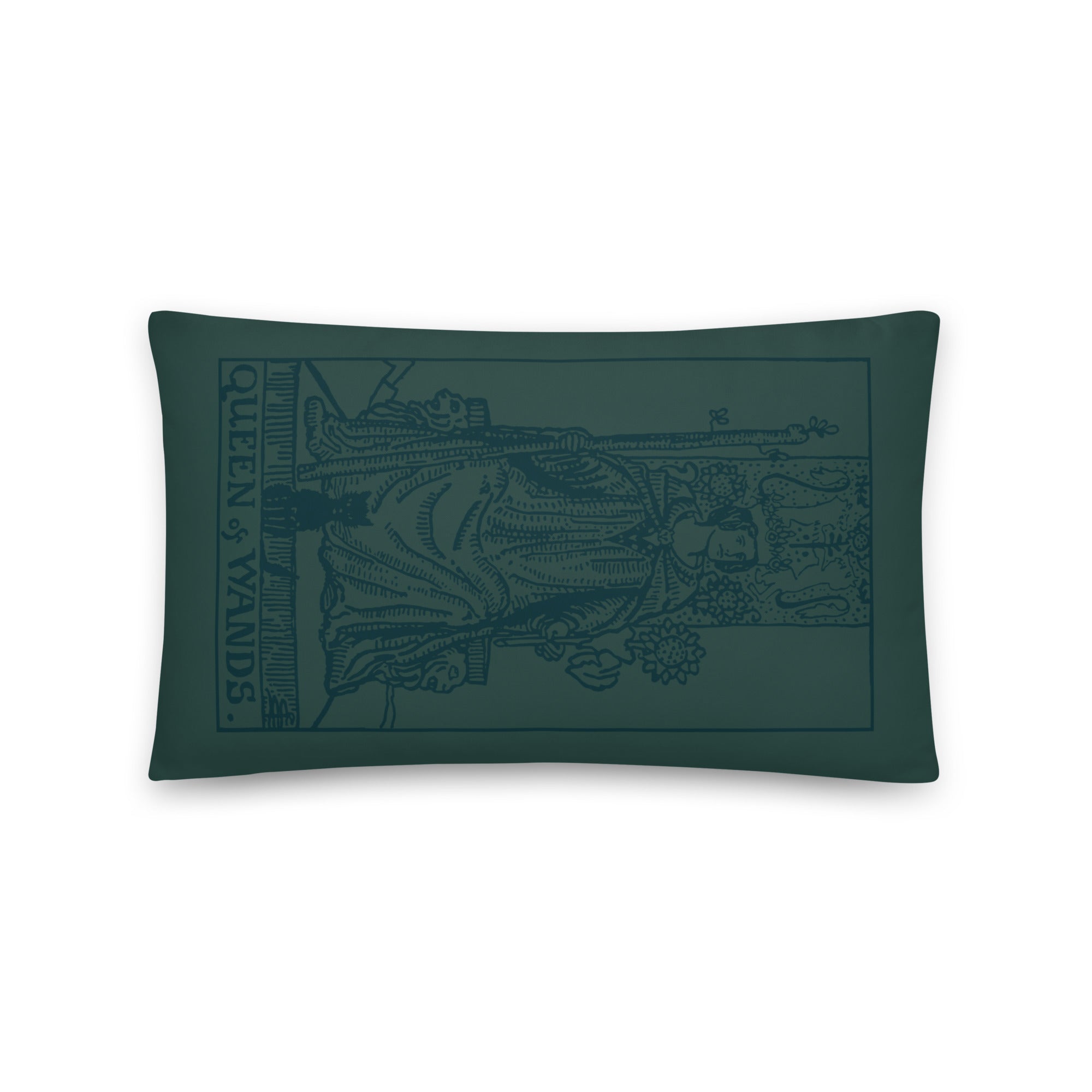 Queen of Wands Card Throw Pillow