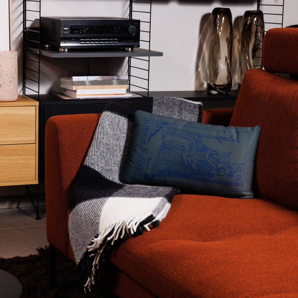 King of Wands Tarot Card Throw Pillow