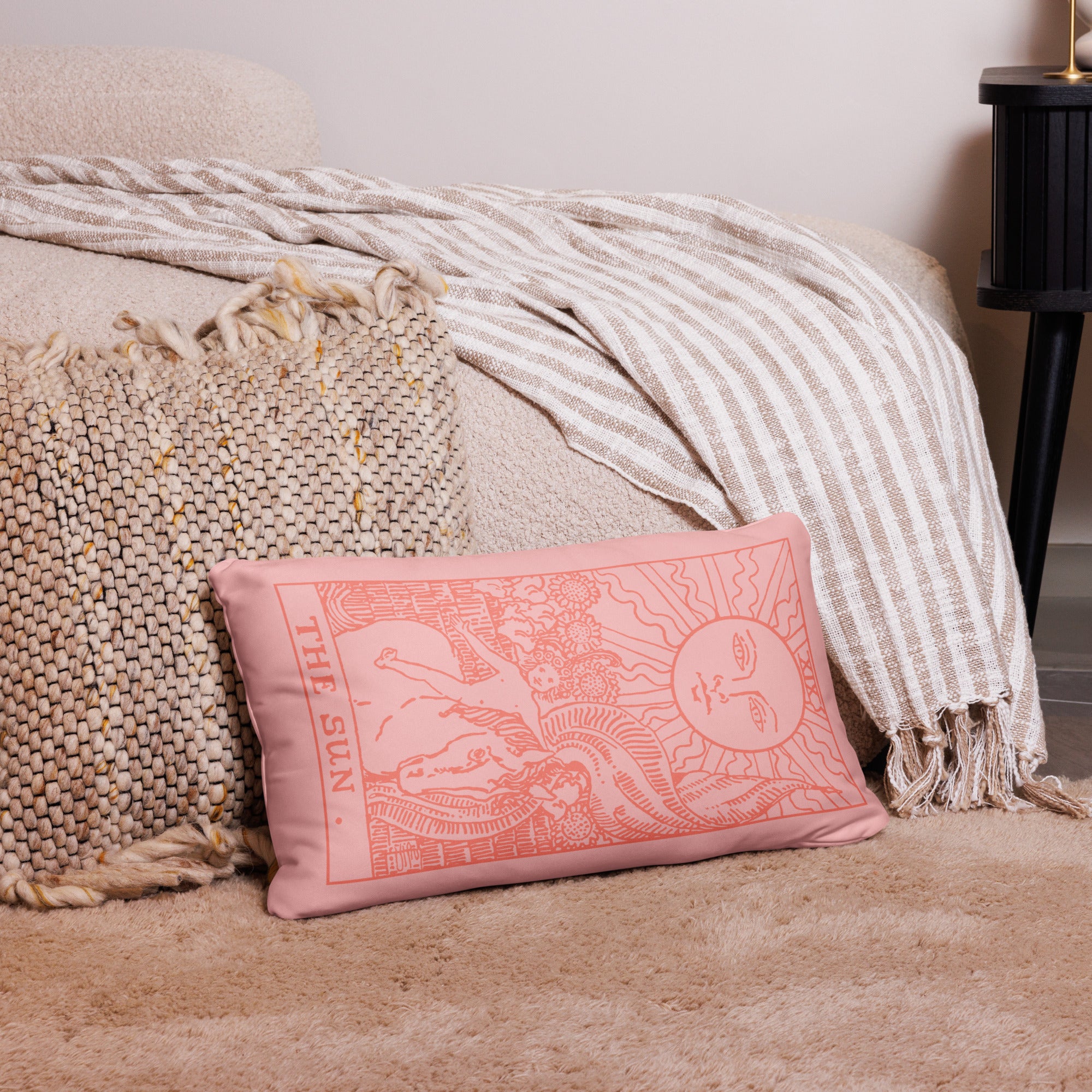 The Sun Tarot Card Throw Pillow